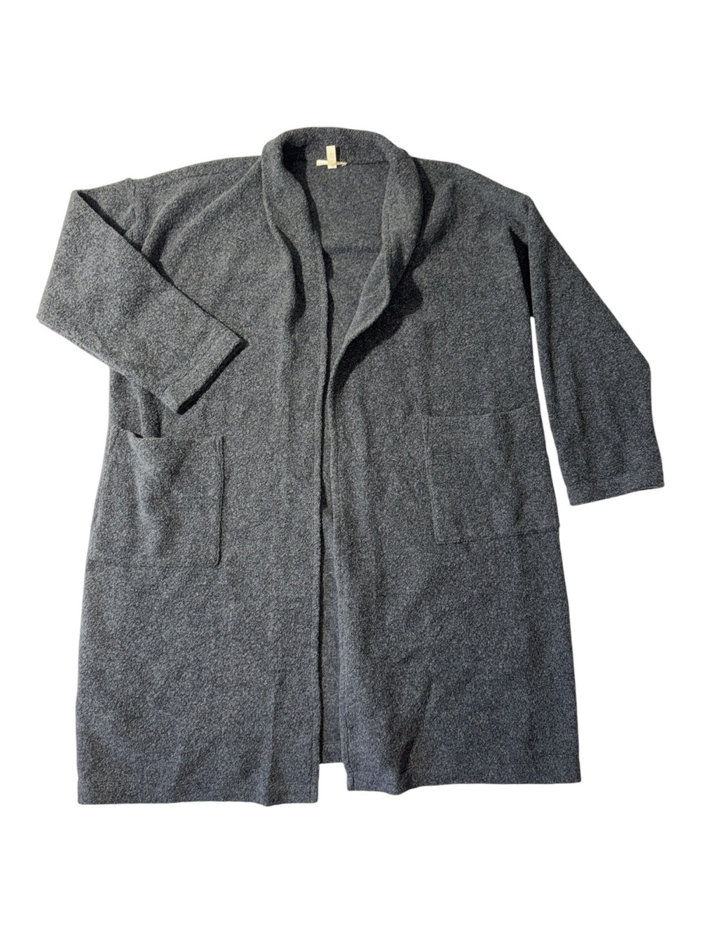 Eileen Fisher womens S Small grey solid wool blend long cardigan sweater EUC